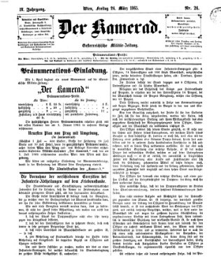 Der Kamerad Freitag 24. März 1865