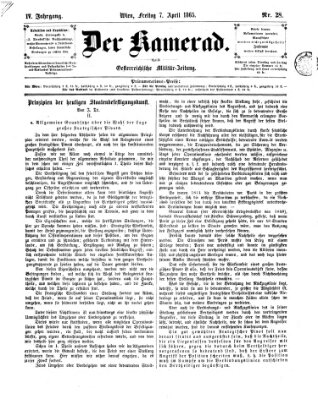 Der Kamerad Freitag 7. April 1865