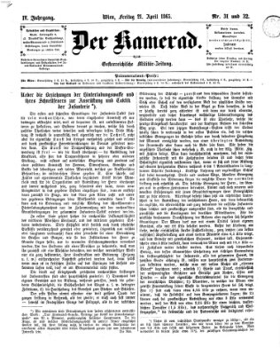 Der Kamerad Freitag 21. April 1865