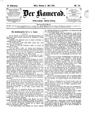 Der Kamerad Dienstag 2. Mai 1865