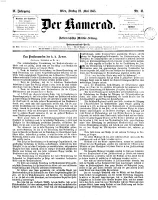 Der Kamerad Dienstag 23. Mai 1865