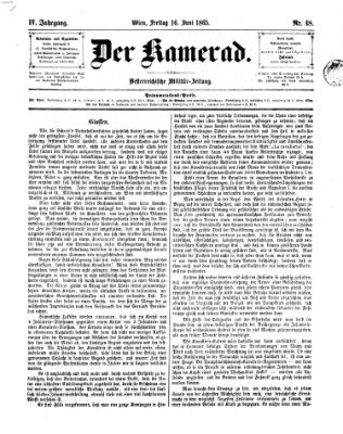 Der Kamerad Freitag 16. Juni 1865