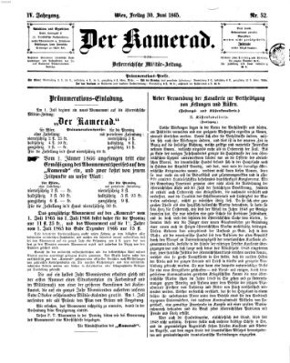 Der Kamerad Freitag 30. Juni 1865