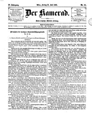 Der Kamerad Freitag 21. Juli 1865