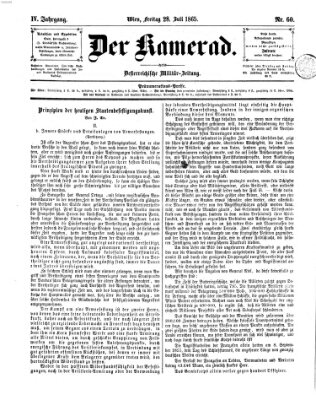 Der Kamerad Freitag 28. Juli 1865