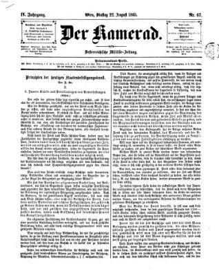 Der Kamerad Dienstag 22. August 1865