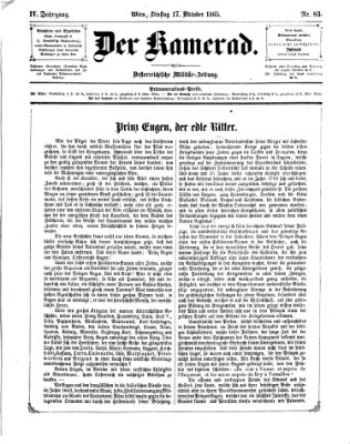 Der Kamerad Dienstag 17. Oktober 1865