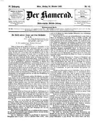 Der Kamerad Dienstag 24. Oktober 1865