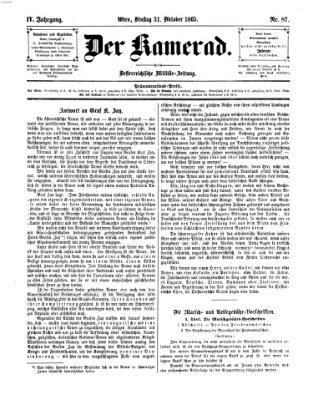 Der Kamerad Dienstag 31. Oktober 1865