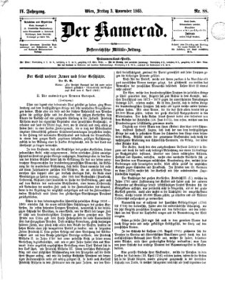 Der Kamerad Freitag 3. November 1865