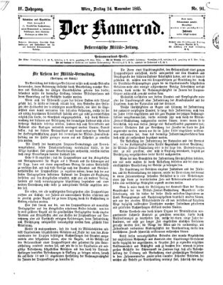 Der Kamerad Freitag 24. November 1865