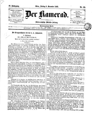 Der Kamerad Freitag 8. Dezember 1865