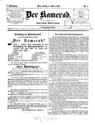 Der Kamerad Dienstag 2. Januar 1866