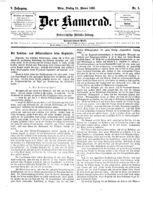 Der Kamerad Dienstag 16. Januar 1866