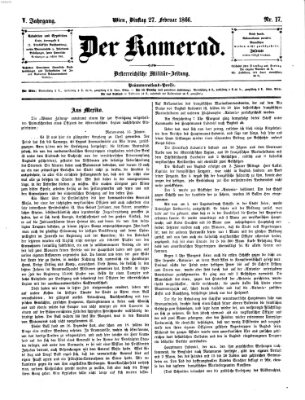 Der Kamerad Dienstag 27. Februar 1866