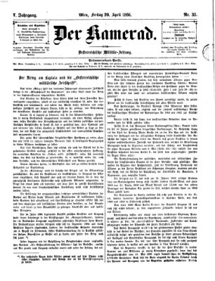 Der Kamerad Freitag 20. April 1866