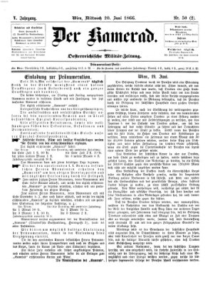 Der Kamerad Mittwoch 20. Juni 1866