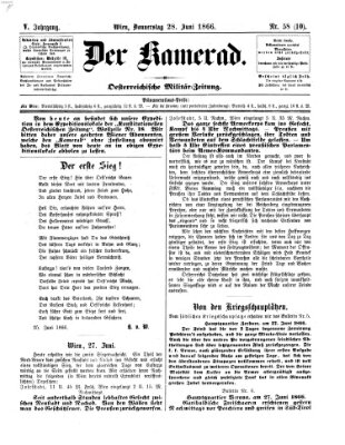 Der Kamerad Donnerstag 28. Juni 1866