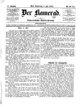 Der Kamerad Donnerstag 5. Juli 1866