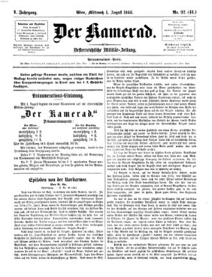 Der Kamerad Mittwoch 1. August 1866