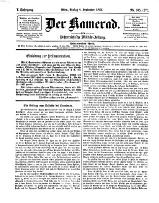 Der Kamerad Dienstag 4. September 1866