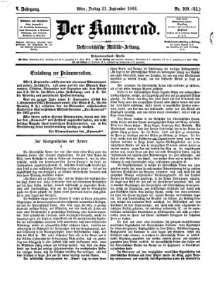 Der Kamerad Freitag 21. September 1866