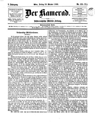 Der Kamerad Freitag 26. Oktober 1866