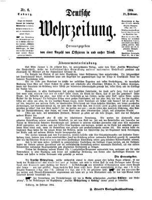 Deutsche Wehrzeitung (Allgemeine deutsche Arbeiter-Zeitung) Sonntag 21. Februar 1864