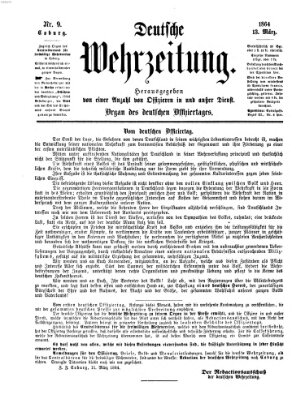 Deutsche Wehrzeitung (Allgemeine deutsche Arbeiter-Zeitung) Sonntag 13. März 1864