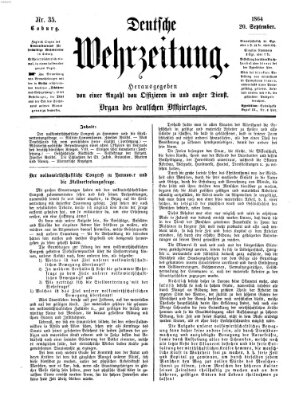 Deutsche Wehrzeitung (Allgemeine deutsche Arbeiter-Zeitung) Dienstag 20. September 1864