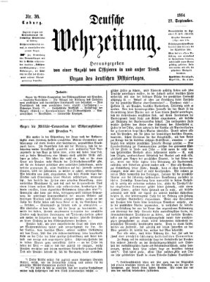 Deutsche Wehrzeitung (Allgemeine deutsche Arbeiter-Zeitung) Dienstag 27. September 1864