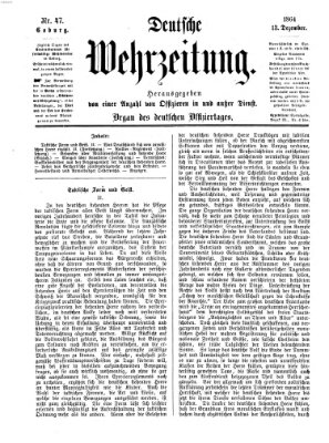 Deutsche Wehrzeitung (Allgemeine deutsche Arbeiter-Zeitung) Dienstag 13. Dezember 1864