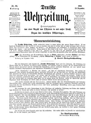 Deutsche Wehrzeitung (Allgemeine deutsche Arbeiter-Zeitung) Dienstag 20. Dezember 1864