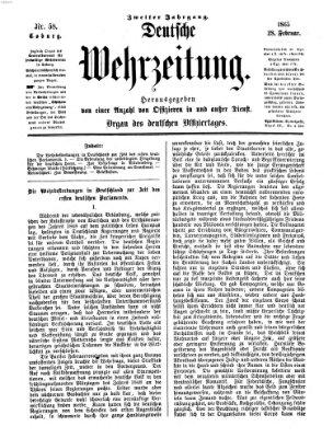 Deutsche Wehrzeitung (Allgemeine deutsche Arbeiter-Zeitung) Dienstag 28. Februar 1865