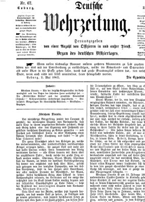 Deutsche Wehrzeitung (Allgemeine deutsche Arbeiter-Zeitung) Dienstag 2. Mai 1865