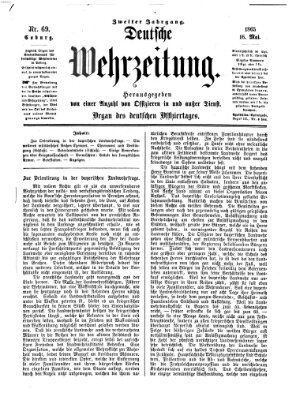 Deutsche Wehrzeitung (Allgemeine deutsche Arbeiter-Zeitung) Dienstag 16. Mai 1865