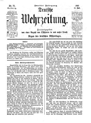 Deutsche Wehrzeitung (Allgemeine deutsche Arbeiter-Zeitung) Dienstag 11. Juli 1865