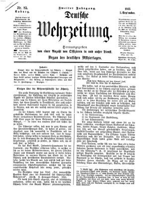 Deutsche Wehrzeitung (Allgemeine deutsche Arbeiter-Zeitung) Dienstag 5. September 1865