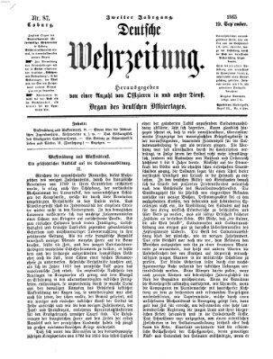 Deutsche Wehrzeitung (Allgemeine deutsche Arbeiter-Zeitung) Dienstag 19. September 1865