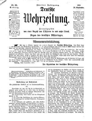 Deutsche Wehrzeitung (Allgemeine deutsche Arbeiter-Zeitung) Dienstag 26. September 1865