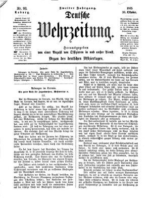 Deutsche Wehrzeitung (Allgemeine deutsche Arbeiter-Zeitung) Montag 30. Oktober 1865