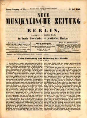 Neue Berliner Musikzeitung Mittwoch 21. Juli 1847