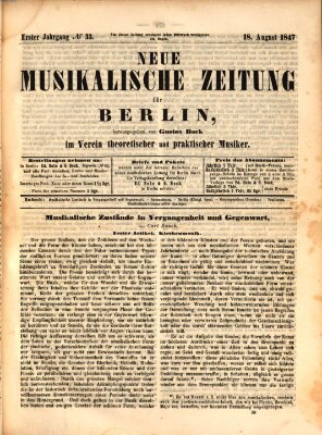 Neue Berliner Musikzeitung Mittwoch 18. August 1847