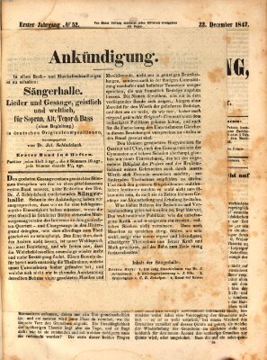 Neue Berliner Musikzeitung Mittwoch 22. Dezember 1847