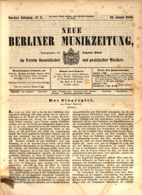 Neue Berliner Musikzeitung Mittwoch 12. Januar 1848