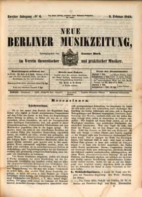 Neue Berliner Musikzeitung Mittwoch 9. Februar 1848