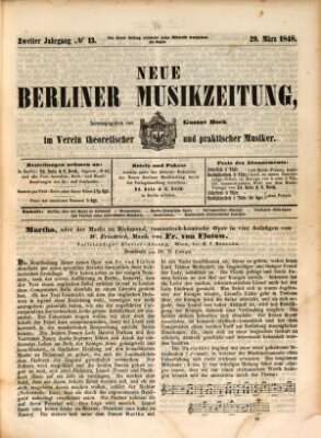 Neue Berliner Musikzeitung Mittwoch 29. März 1848