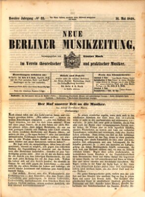 Neue Berliner Musikzeitung Mittwoch 31. Mai 1848