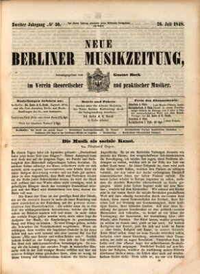 Neue Berliner Musikzeitung Mittwoch 26. Juli 1848