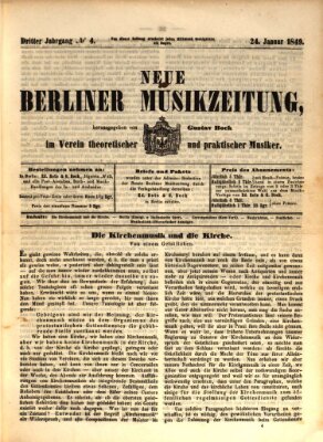 Neue Berliner Musikzeitung Mittwoch 24. Januar 1849